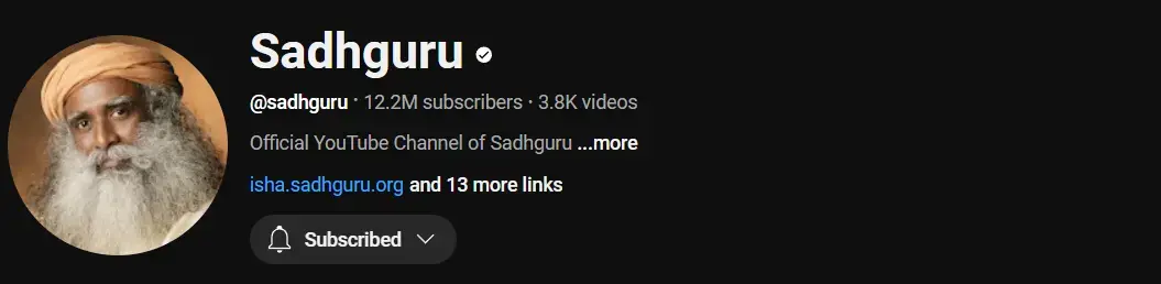 Apri il canale YouTube di Sadhguru